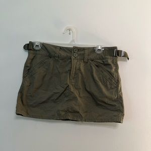 Mini green cargo skirt